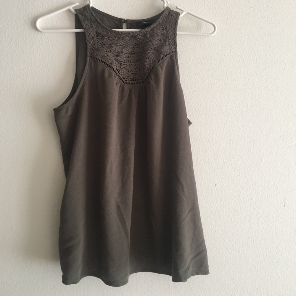 High neck Olive tank top